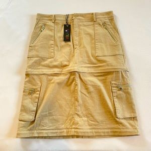Delia’s Y2K khaki cargo skirt bottom zips off to turn it from midi to mini large